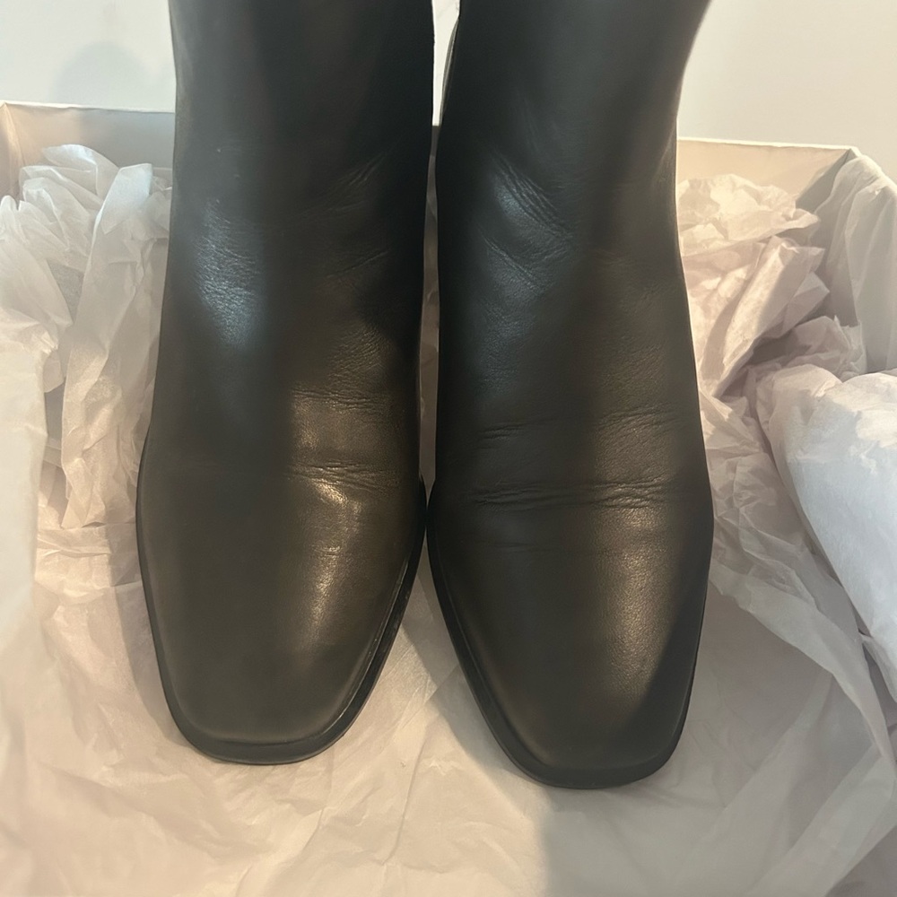 & Other Stories Black Leather Ankle Booties